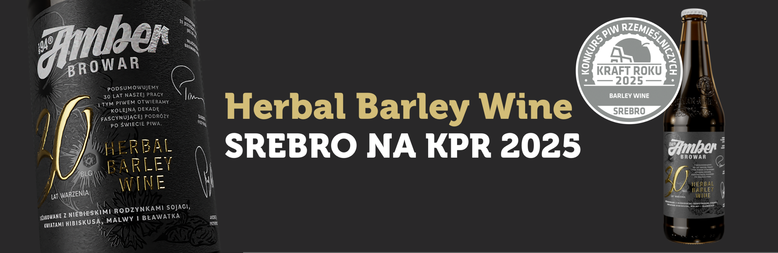 Piwo Browaru Amber Herbal Barley Wine z medalem srebrnym w kategorii Barley Wine na konkursie Kraft Roku 2025.